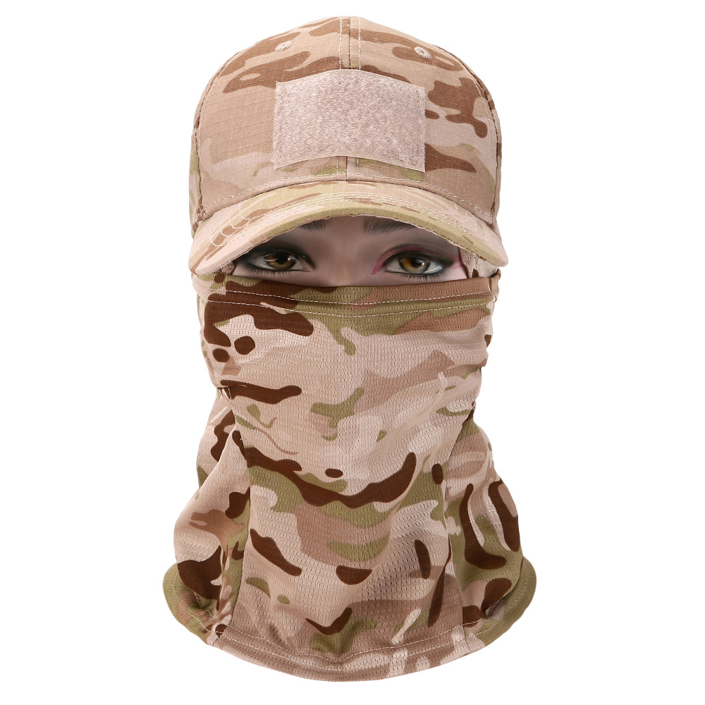 Gorra de béisbol, máscara, gorra de una pieza, deportes al aire libre, montañismo, camping, pesca, protector solar, gorras de cara completa, gorras tácticas