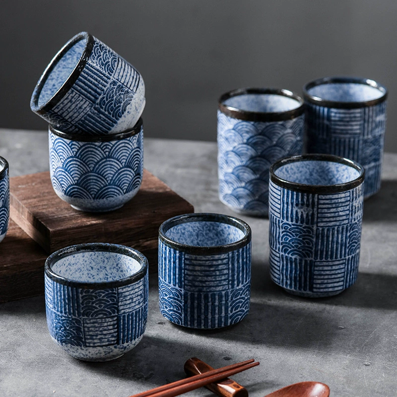 Керамическая японская чашка для воды в стиле ретро, ​​домашняя повседневная чашка, экспортируемая в японский ресторан суши, оптовая продажа