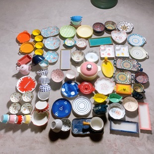 Chaozhou Foreign Trade Inventory Ceramic Color Glaze Hand-painted Taobao Stall Miscellaneous New Shop Supermarket Special Promotion Plate Bowl