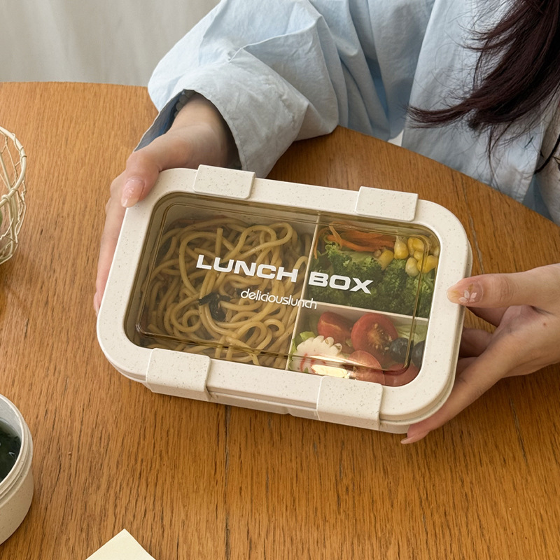 日式饭盒便当盒微波炉加热学生专用餐盒上班族便携带饭神器分隔|undefined