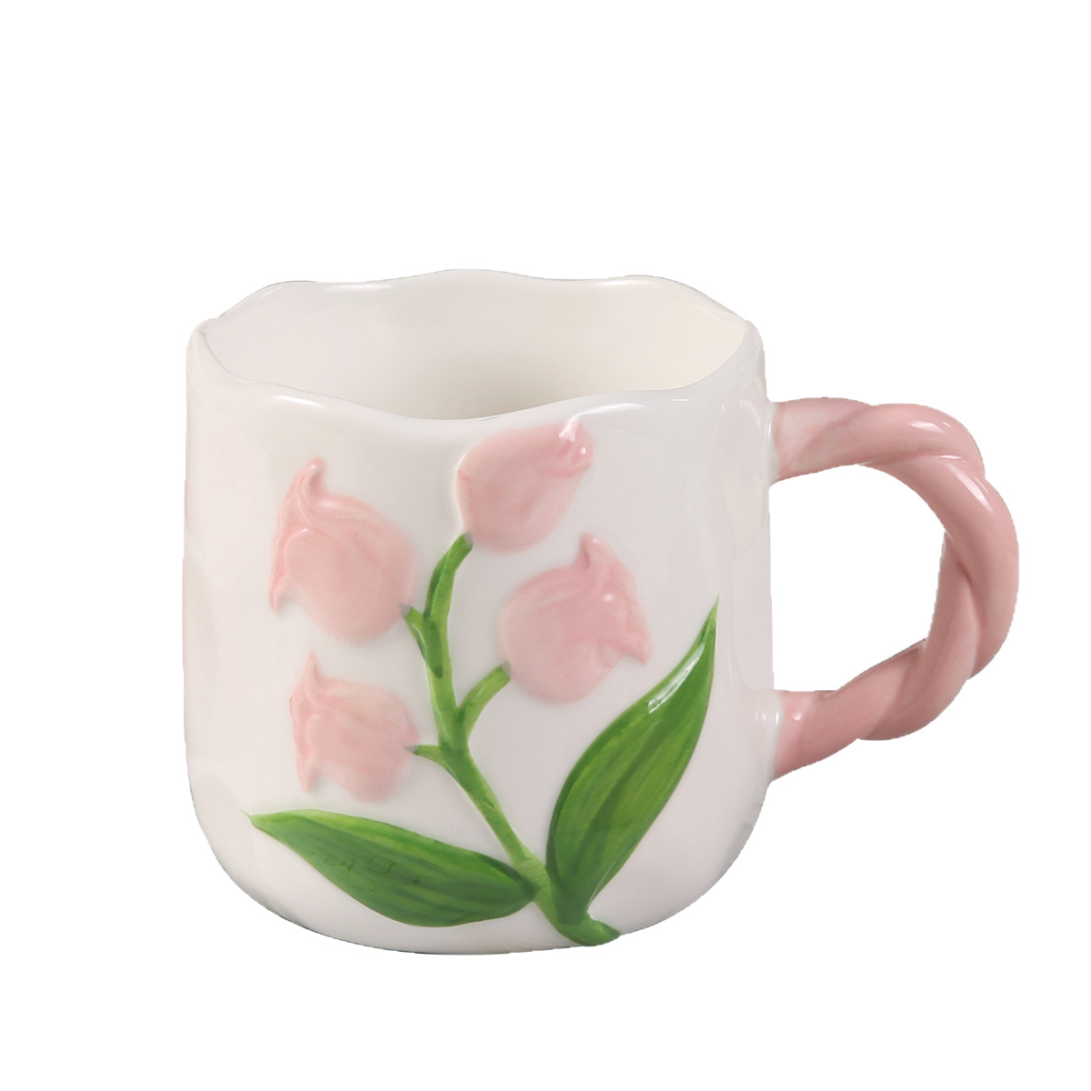 Tazas de Tulipán de cerámica creativa casera tazas de desayuno para parejas tazas de café para mujeres nuevas 2025 alto valor facial