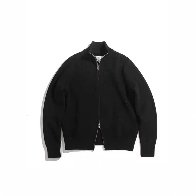 Majia Four-Corner Cardigan with Zipper, Half-High Collar Men's Sweater Jacket, Loose Casual Lazy Knitwear for Couples, Unisex