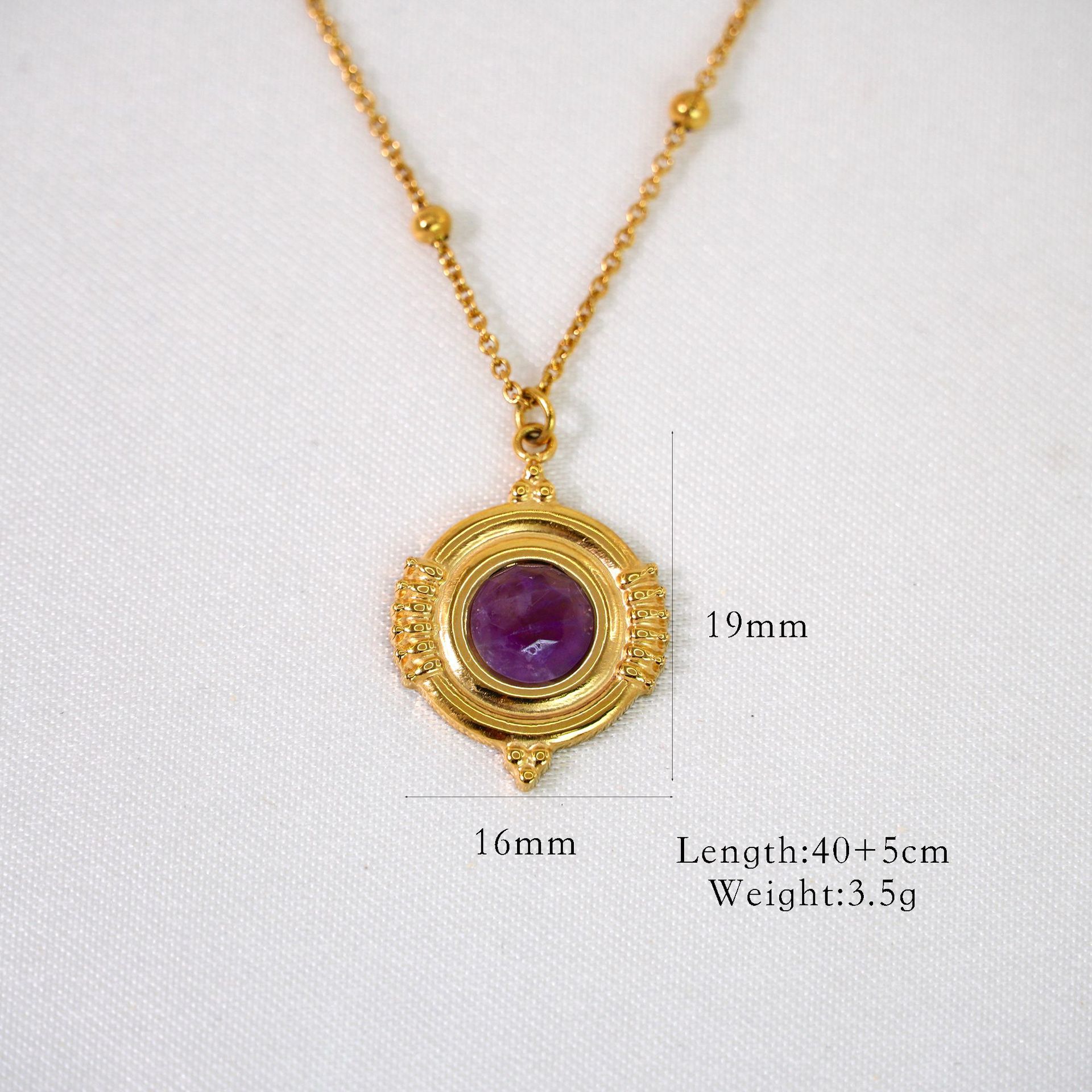 Titanium Steel Material Wholesale Jewelry Simple Style Geometric Moon Titanium Steel Pendant Necklace