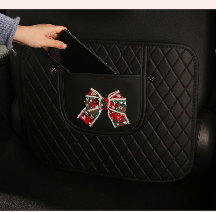 Car Anti-Kick Pad Christmas Bow Anti-Kick Pad Children's Chair Back Anti-Kick and Anti-Dirt Pad Rear Seat Pad