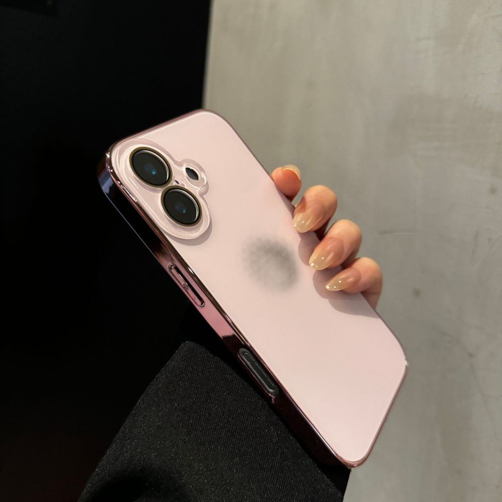 Electroplated Matte Case With Built-in Lens Film Suitable For IPhone 17, 17 Pro, Solid Color 16 Matte, 15 Full Coverage,_voghion.com