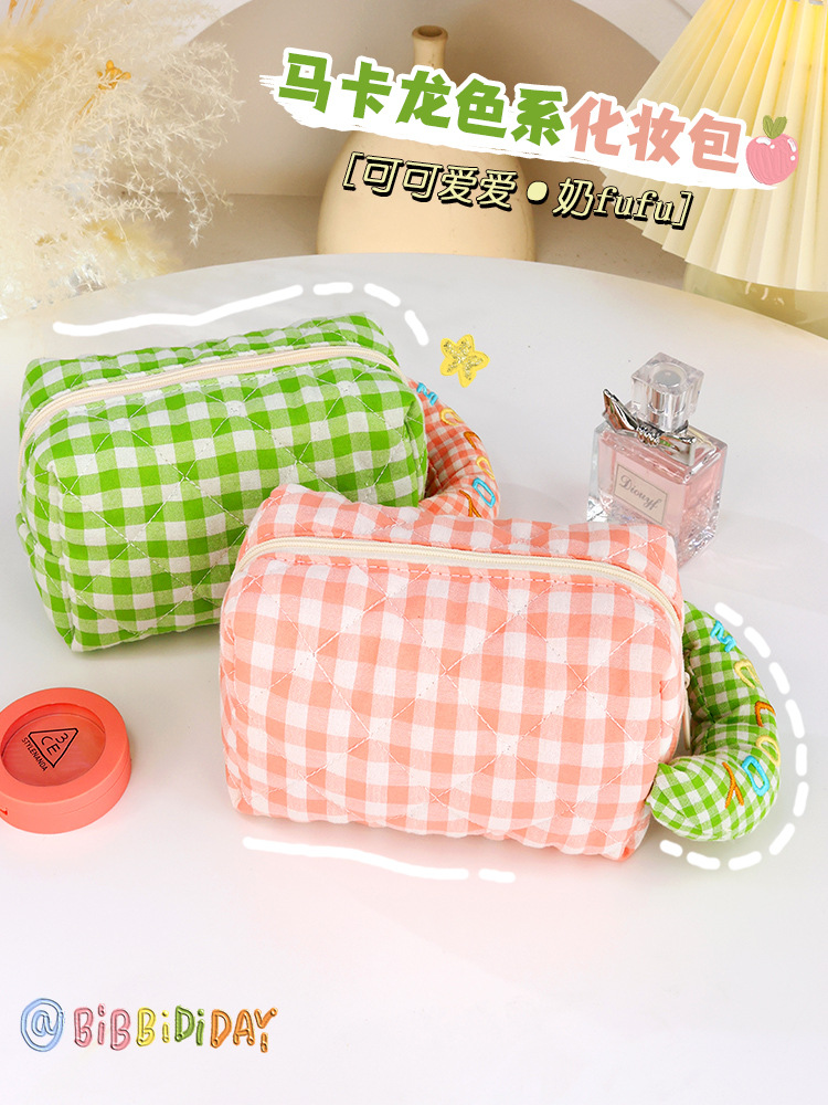 Macaron bolsa de cosméticos de color bolsa de lavado portátil de alta apariencia bolsa de almacenamiento de gran capacidad bolsa de almacenamiento de maquillaje lindo ins