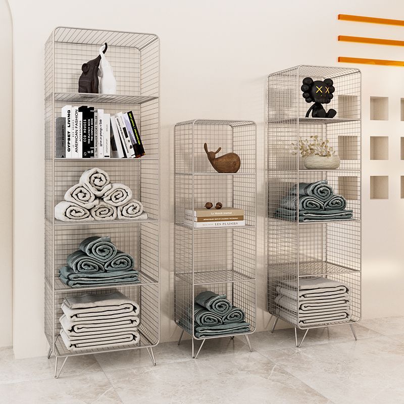 Nordic Storage Internet Celebrity Multi-Layer Bookshelf Living Room Floor-Standing Bedroom Iron Display Rack Clothing Store Grid Storage Rack