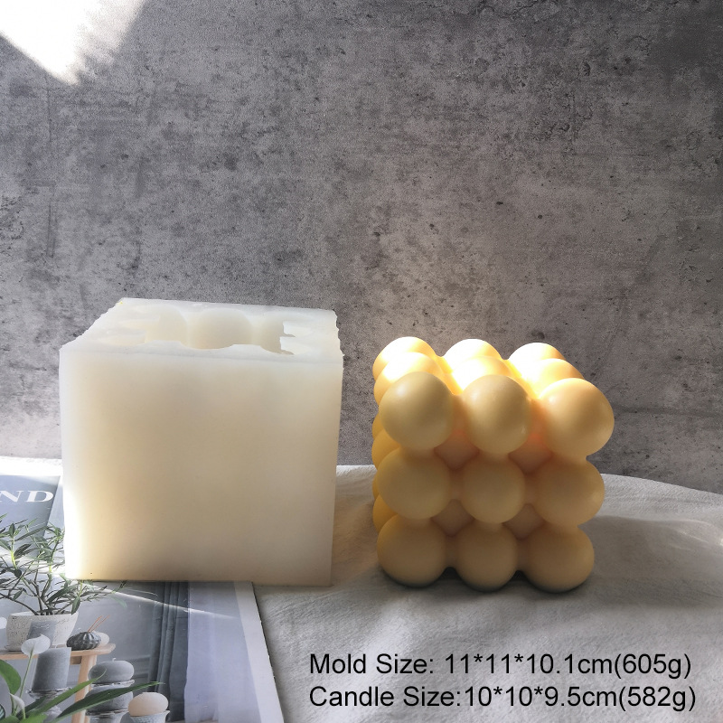 Transfronteriza geométrica BOLA MÁGICA vela molde de silicona diamante superficie bola polígono cubo aromaterapia vela molde al por mayor