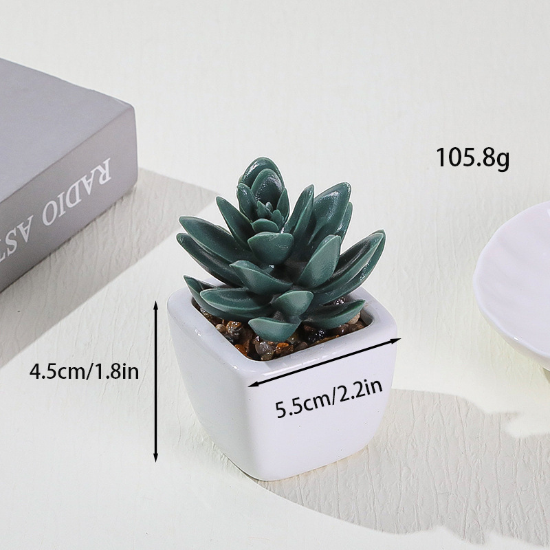 Simulación transfronteriza de porcelana floc de macetas pequeñas macetas verdes de mesa decoración ornamentos artesanías bonsai spot directo