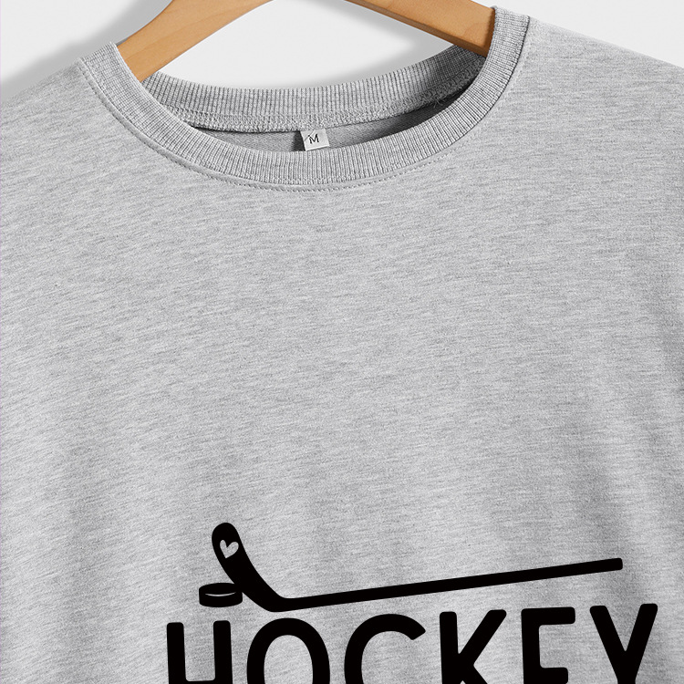 Amazon deseo transfronterizo de las mujeres europeas y americanas talla grande Nueva carta hockey Otoño e Invierno suéter de manga larga en stock al por mayor