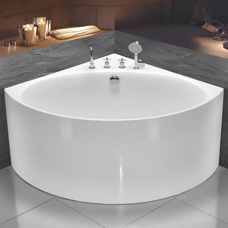 定制 小户型日式浴缸家用成人亚克力浴盆三角形网红简易迷你深泡