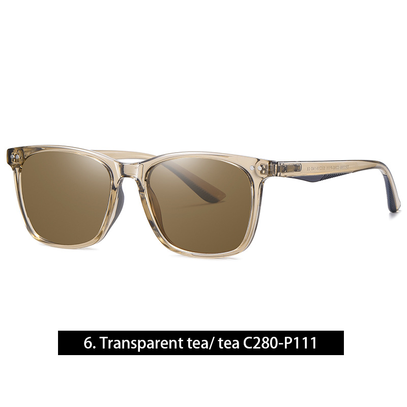 Venta caliente transfronteriza nuevas gafas de sol polarizadas TR3399 gafas de sol de montura cuadrada de tiro callejero para hombres gafas de protección solar de conducción al aire libre