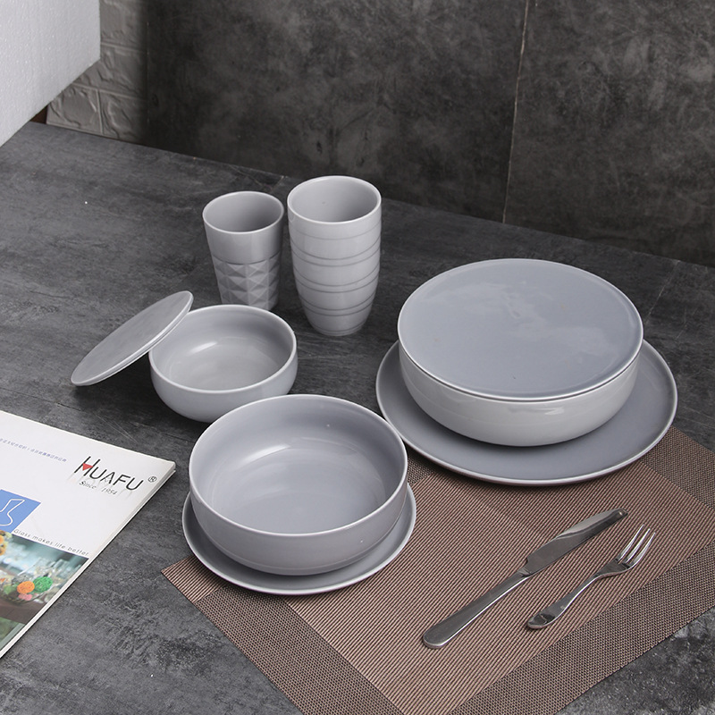Brillante gris Porcelian cargador cena Nordic ins restaurante Hotel vajilla de cerámica