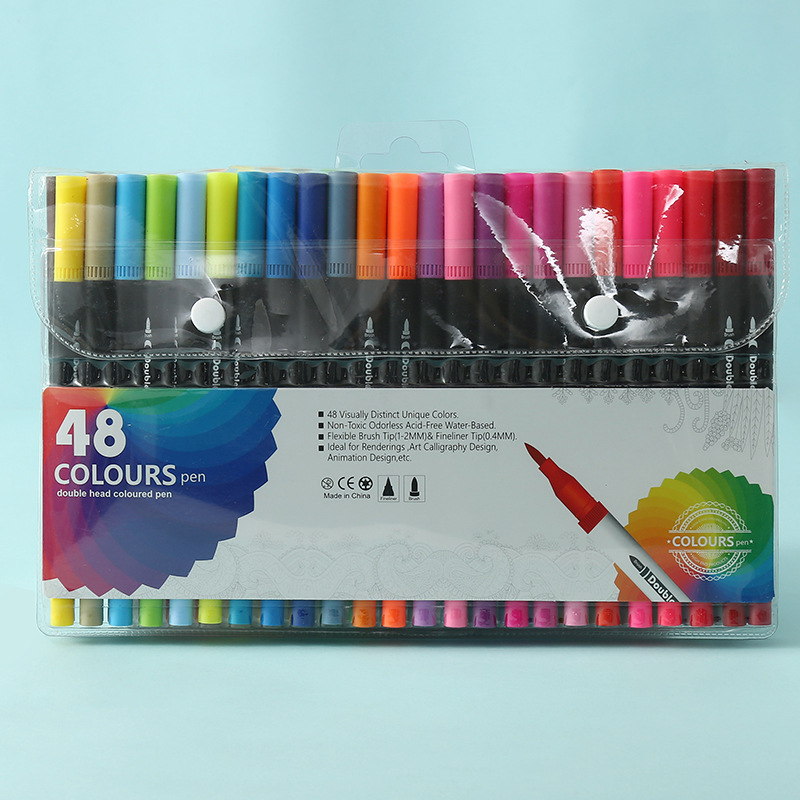 Bolígrafo de acuarela de doble punta, 120 colores, lavable, respetuoso con el medio ambiente, juego de pinceles para niños, pintura artística para estudiantes, bolígrafo de línea de gancho a base de agua