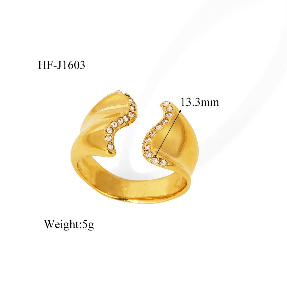 Titanium Steel Material Wholesale Jewelry Elegant Simple Style Heart Shape Titanium Steel Plating Open Rings