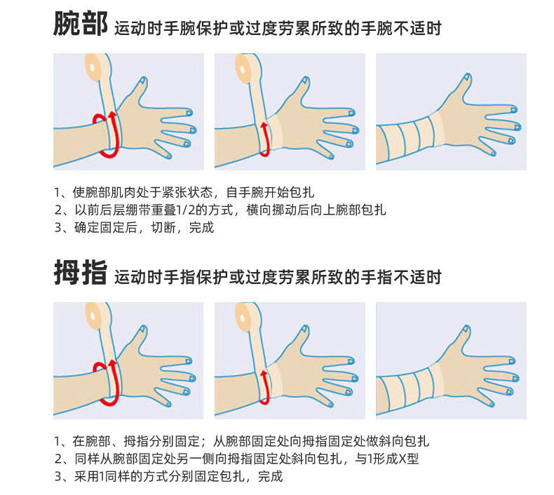 弹性运动自粘绷带卷宠物绷带足蓝球疤痕加压弹力绷带护腕护膝护踝详情12