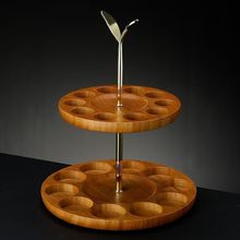 一壶一杯酒杯套装分酒器新中式竹木架木质工艺品摆件白酒杯收纳架