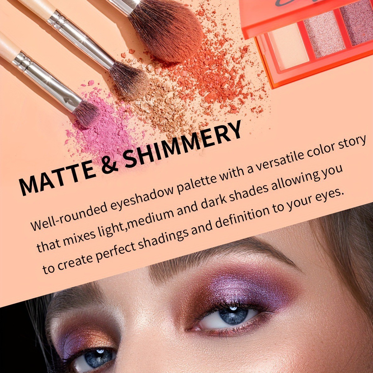 USHAS Spot transfronterizo europeo y americano paleta de sombras de ojos de ocho colores perlado mate impermeable sin florecer sombra de ojos en polvo brillante SAF038