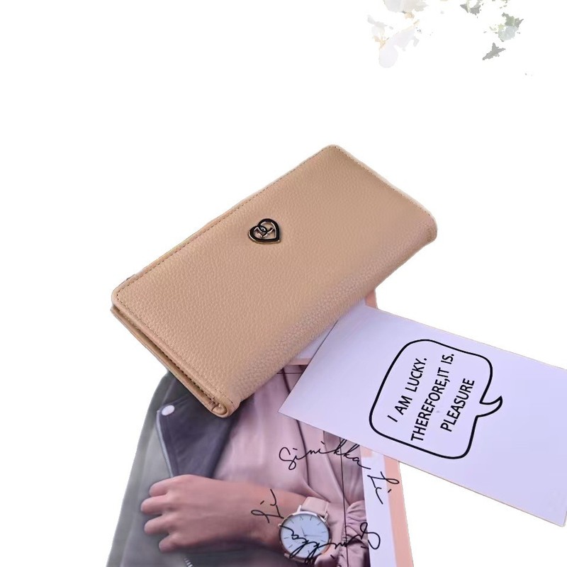 新款潮钱包女大容量女生长款潮薄时尚手机包菱格金属爱心潮款|undefined
