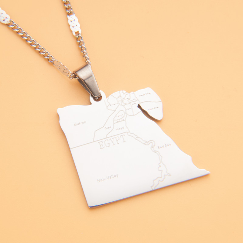 Gioielli colorati con ciondolo, mappa di vendita calda, collana con ciondolo della città, temperamento maschile e femminile, acciaio inossidabile personalizzato_voghion.com