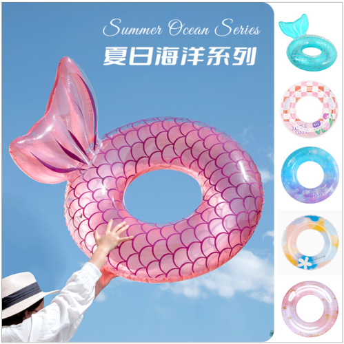 Wanmei INS internet celebrity thickened Danish retro lollipop swimming ring simple mermaid inflatable swimming ring armpit ring