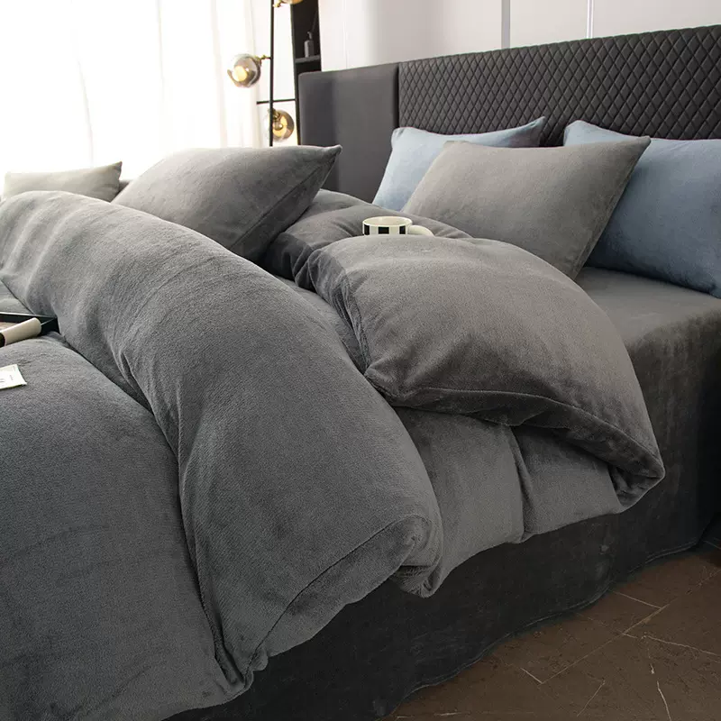 四件套牛奶绒床上加厚保暖床品冬季双面珊瑚法兰绒床单被套三件套