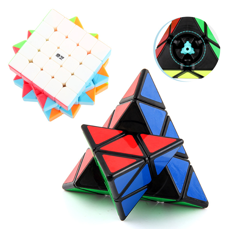 Qiyi Guerrero Nivel 2, 3, 4, 5 pirámide en forma especial S set vela W Rubik cubo de la ciencia intelectual y la educación de los niños juguete de carreras