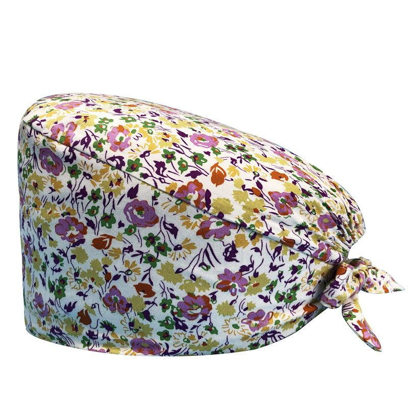 Sombrero de flores de algodón con estampado de dibujos animados, toalla absorbente para el sudor, sombrero de estudio médico, sombrero de enfermera UCI, envío directo de AliExpress