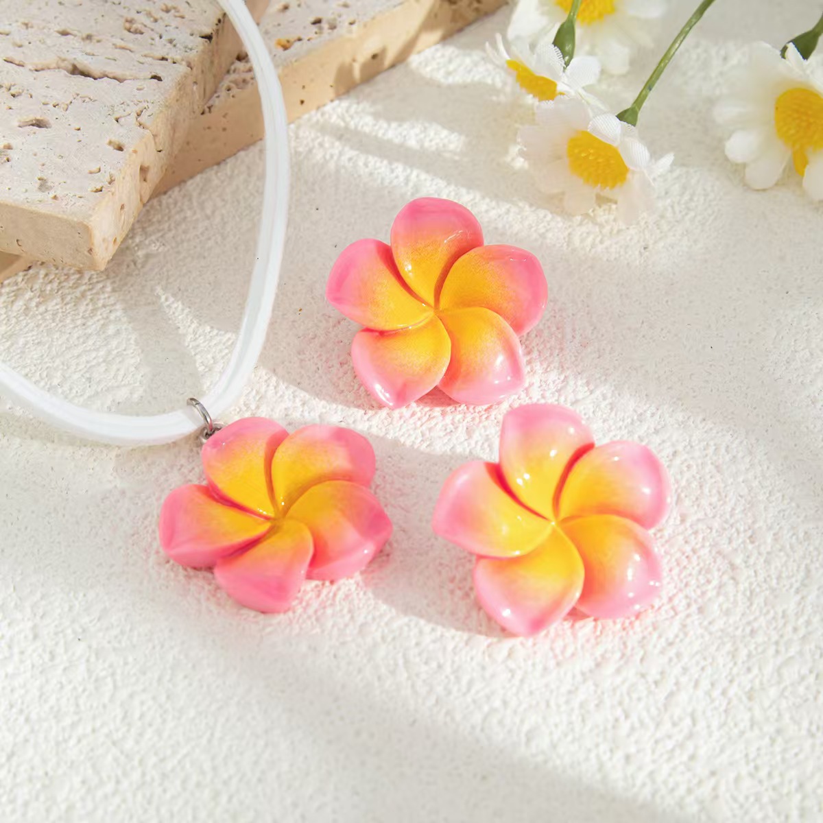 Sweet Acrylic New Velvet Flower Women's Jewelry Set display picture 10
