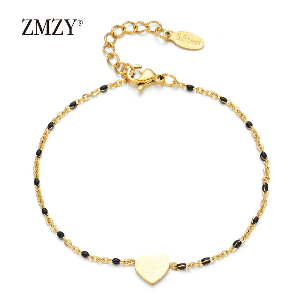 Simple Style Heart Shape Stainless Steel Plating Bracelets display picture 1