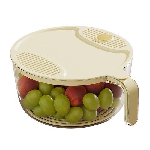 Rice-cleaning artifact spoon, multi-functional household lazy kitchen plastic hand-washable rice-cleaning sieve, fruit drain basket, vegetable basin