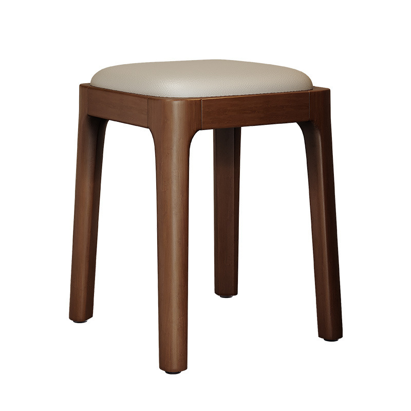 Taburetes de madera sólida, taburetes de paquete suave apilables para el hogar, taburetes de madera de tronco para la sala de estar sencilla y moderna.