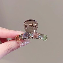 小号抓夹高级感2025新款水晶彩钻发抓女半扎发后脑勺鲨鱼夹子发卡