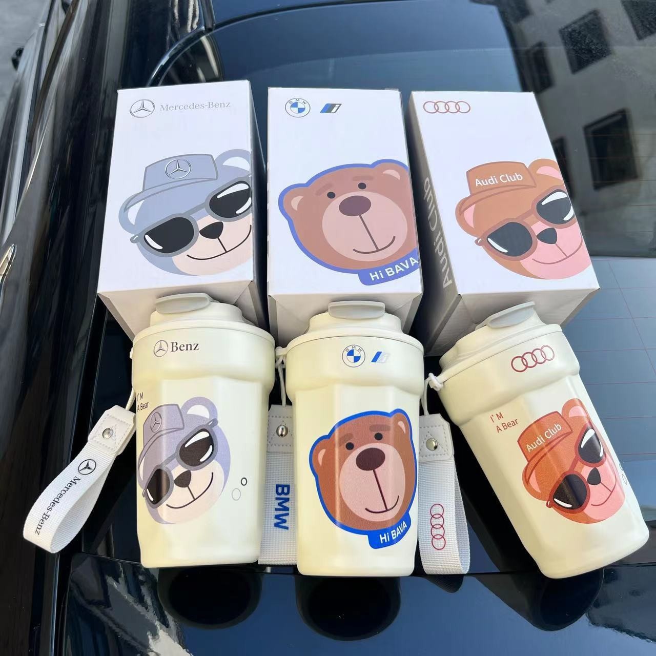 宝马奔驰可乐八角咖啡杯陶瓷316不锈钢内胆保温杯汽车杯定制logo