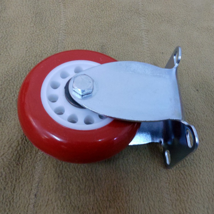 脚轮 5寸PVC脚轮 轻型双轴承脚轮 红皮白花眼定向脚轮