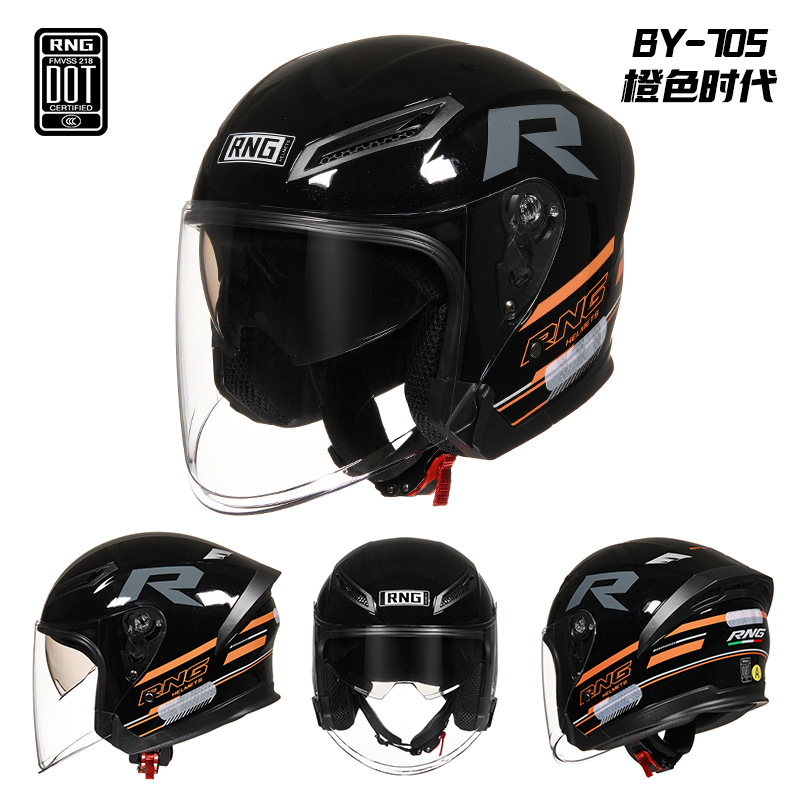 RNG marca 3 / 4 casco de motocicleta casco de bicicleta auriculares Bluetooth casco de motocicleta masculino casco de mujer