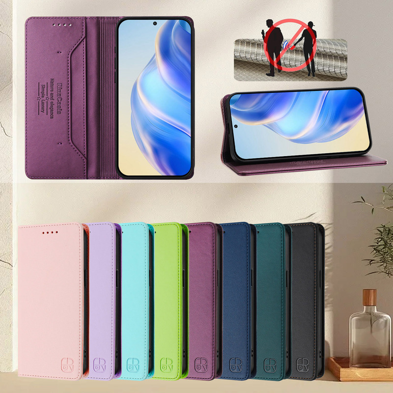 Suitable for Asus Rog Phone 9/10/11/12 Mobile Phone Case Anti-Theft Swipe Card Suction Leather Case