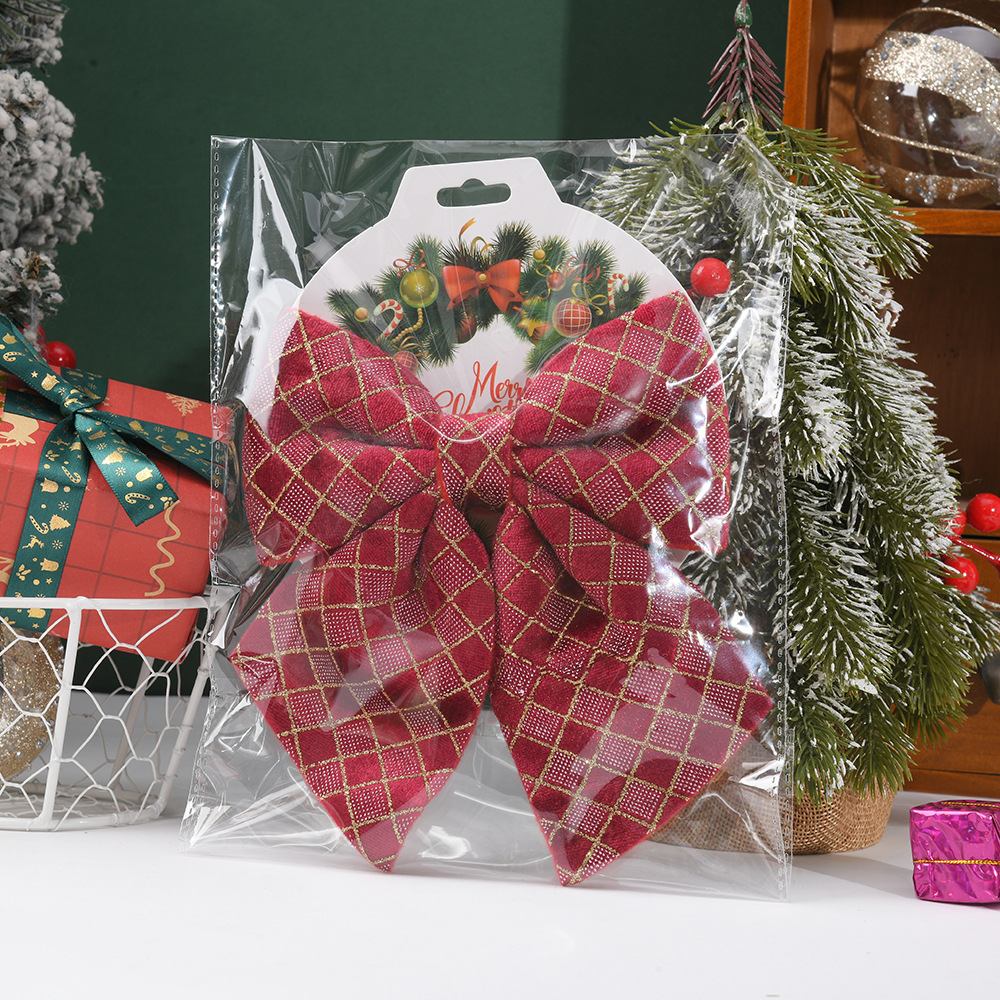 Adornos navideños transfronterizos 2026: pequeños adornos para árboles de Navidad, lazos, estrellas para la punta del árbol, Papá Noel, accesorios colgantes.