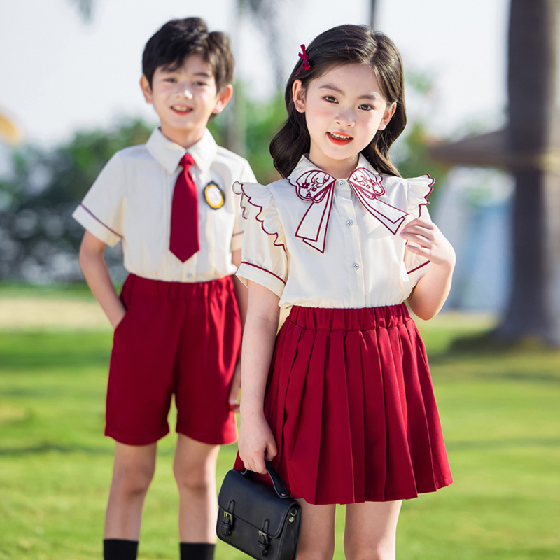 幼儿园园服小学生校服夏装英伦风六一儿童演出服夏季毕业班服套装