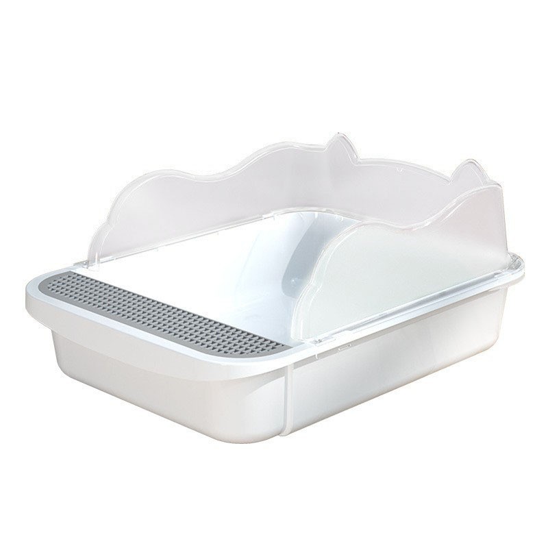 La caja de arena para gatos al por mayor es de gran tamaño, gruesa y semicerrada, antisalpicaduras externas, inodoros para gatos jóvenes, suministros para gatos domésticos, nueva caja de arena para gatos