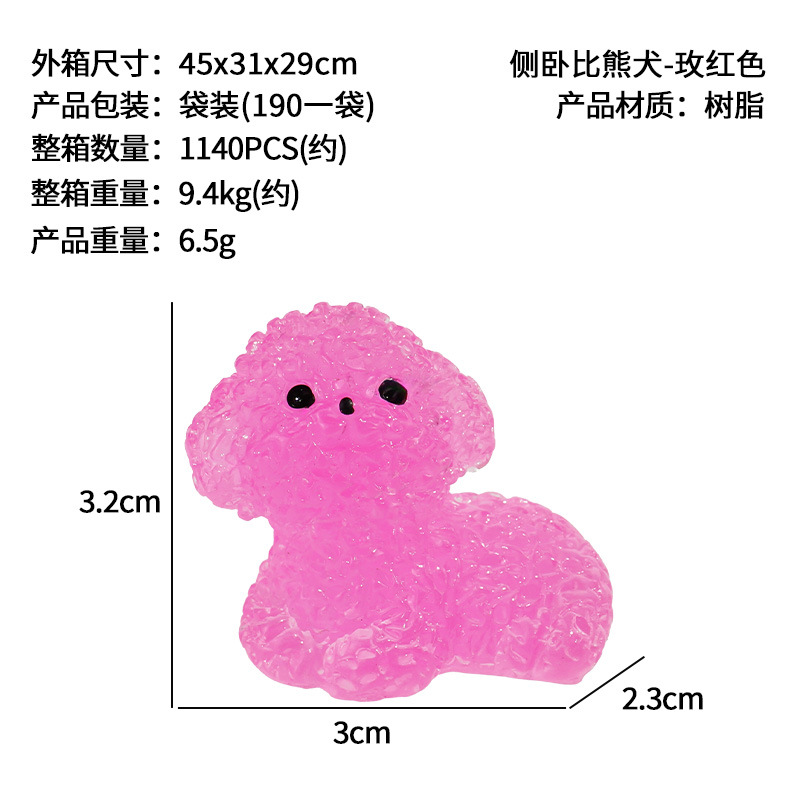 Nuevo lindo bichon blanco micro paisaje en maceta pequeños adornos decoración de la consola central del coche accesorios de bricolaje