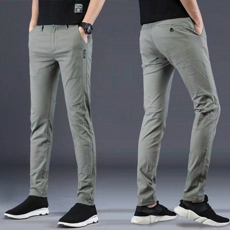 Factory Direct men's pants 2021 spring and summer new thin slim straight pants youth versatile stretch casual trousers