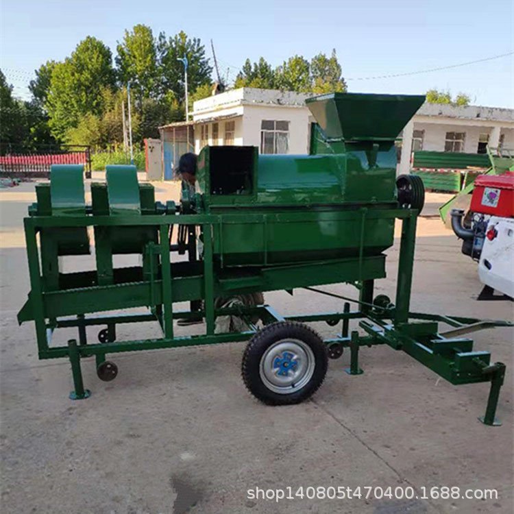 大型多功能玉米谷子脱粒机四轮牵引PTO链接高粱脱粒机