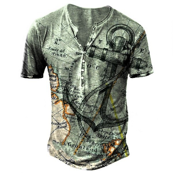Modisches Herren T-shirt Mit Digitaldruck Kurzarm Freizeit Shirt_voghion.com