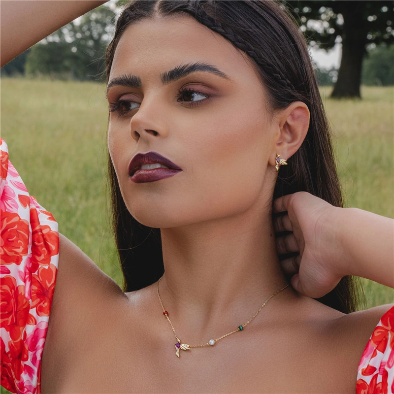 Fashion Bird Sterling Silver Ear Studs Plating Zircon 925 Silver Earrings