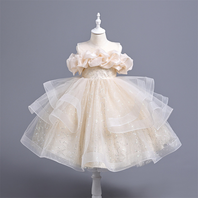 Children's Dresses Princess Dresses 2025 Summer New Children's Clothes Girls Dresses Little Girls Piano Performance Clothes Wholesale