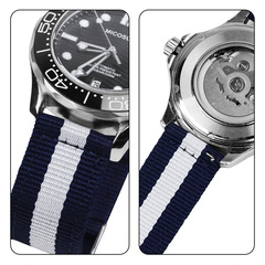 華為三星通用條紋帆布尼龍錶帶分體尼龍錶帶20mm22mm快拆尼龍錶帶