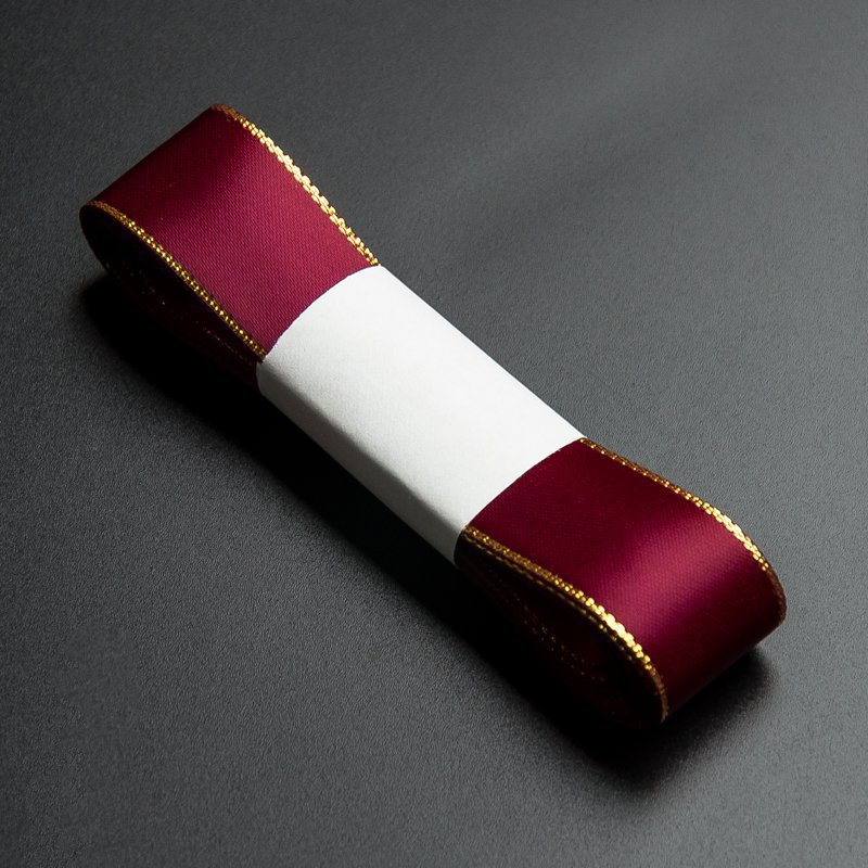 En stock venta al por mayor 2,2 borde dorado cinta regalo de cumpleaños pastel embalaje cinta arco flor regalo