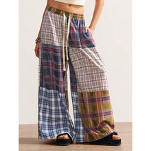 G 71963 Color Block Wide Pants ײɫ�������ȿ�羳����ͨ