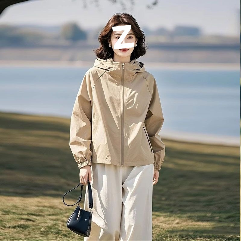 2025开春百搭超火酷飒拽姐感超好看女短款连帽外套减龄冲锋衣|undefined